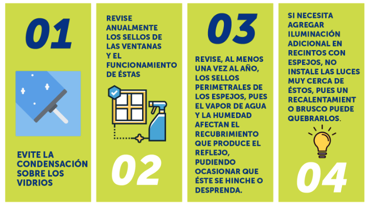 Aprende a cuidar tus vidrios y espejos
